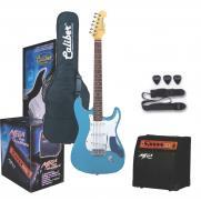 Pack Guitarra Electrica Amplificador Y Accesorios Caliber Mod. Gc Azul