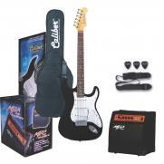 Pack Guitarra Electrica Amplificador Y Accesorios Caliber Mod. Gc Negro