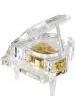 CAJA DE MUSICA PIANO COLA CRISTAL, 18 MELODIAS, 13 CM