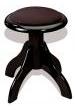TABURETE PIANO HIDRAU MODEL TA1 GRADUABLE NEGRO BRILLO TAPIZADO ORO VIEJO