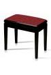 BANQUETA FIJA HIDRAU MODEL BF11 CAJON NEGRO BRILLO TAPIZADO ROJO