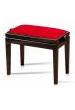 BANQUETA GRADUABLE HIDRAU MODEL BG1 NEGRO BRILLO TAPIZADO ROJO