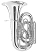 TUBA 4 PISTONES DO CONN 54JSP PLATEADA CAMPANA 45 CMS