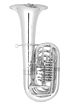 TUBA  DO 5 CILINDROS MIRAPHONE 86BS CAMPANA 45 CMS PLATEADA.