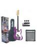 PACK BAJO ELECTRICO AMPLIFICADOR Y ACCESORIOS CALIBER MOD. PB MORADO