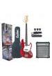 PACK BAJO ELECTRICO AMPLIFICADOR Y ACCESORIOS CALIBER MOD. JB ROJO